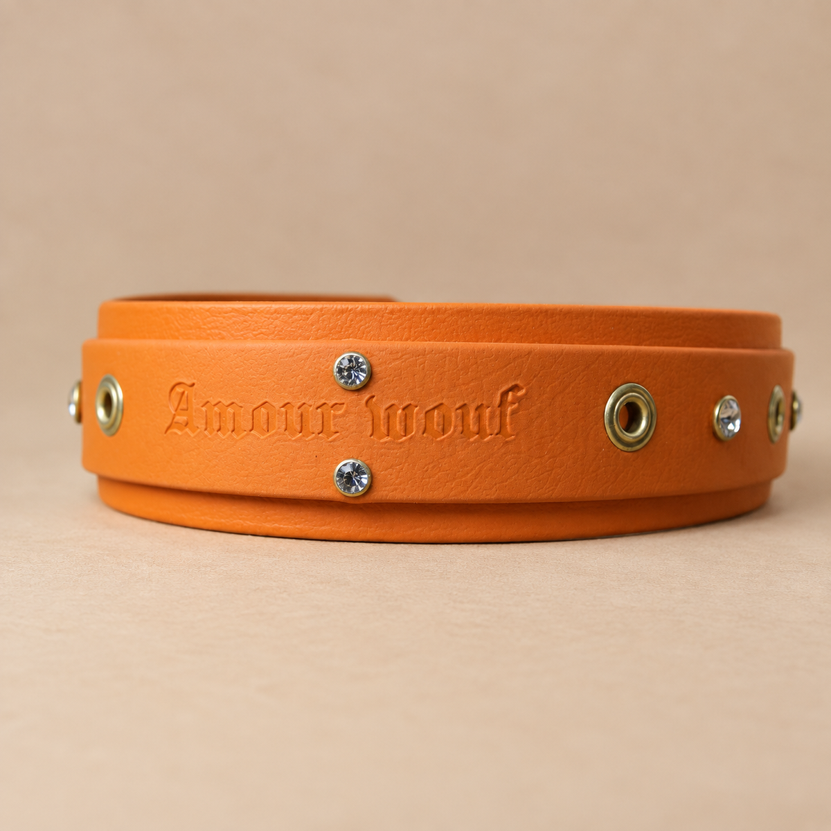 Amour Wouf – Collier pour chien en Biothane® – 38 mm – Orange Butternut – L 45/55 cm