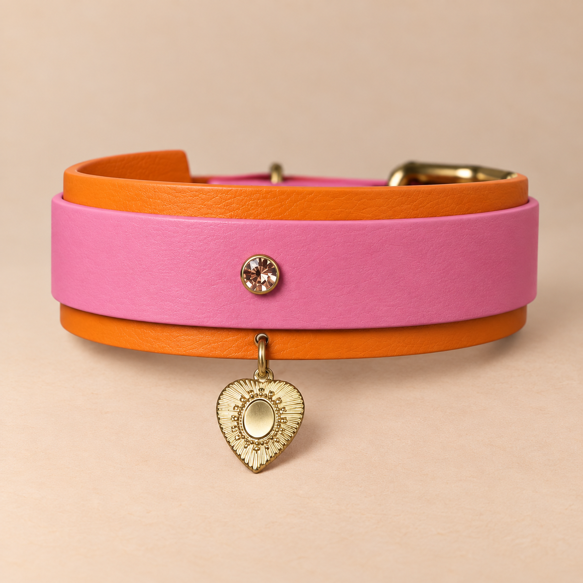 Gémini – Collier pour chien en Biothane® – Corail & Orange Butternut – M+ 40/50 cm
