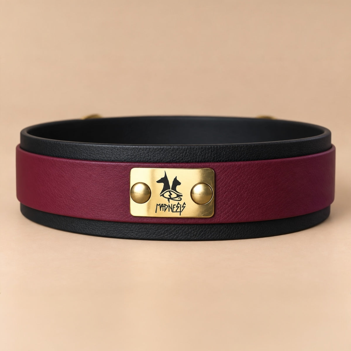 Talisman – Collier pour chien en Biothane® – 38 mm – Bordeaux & Noir – XXL 60/70 cm